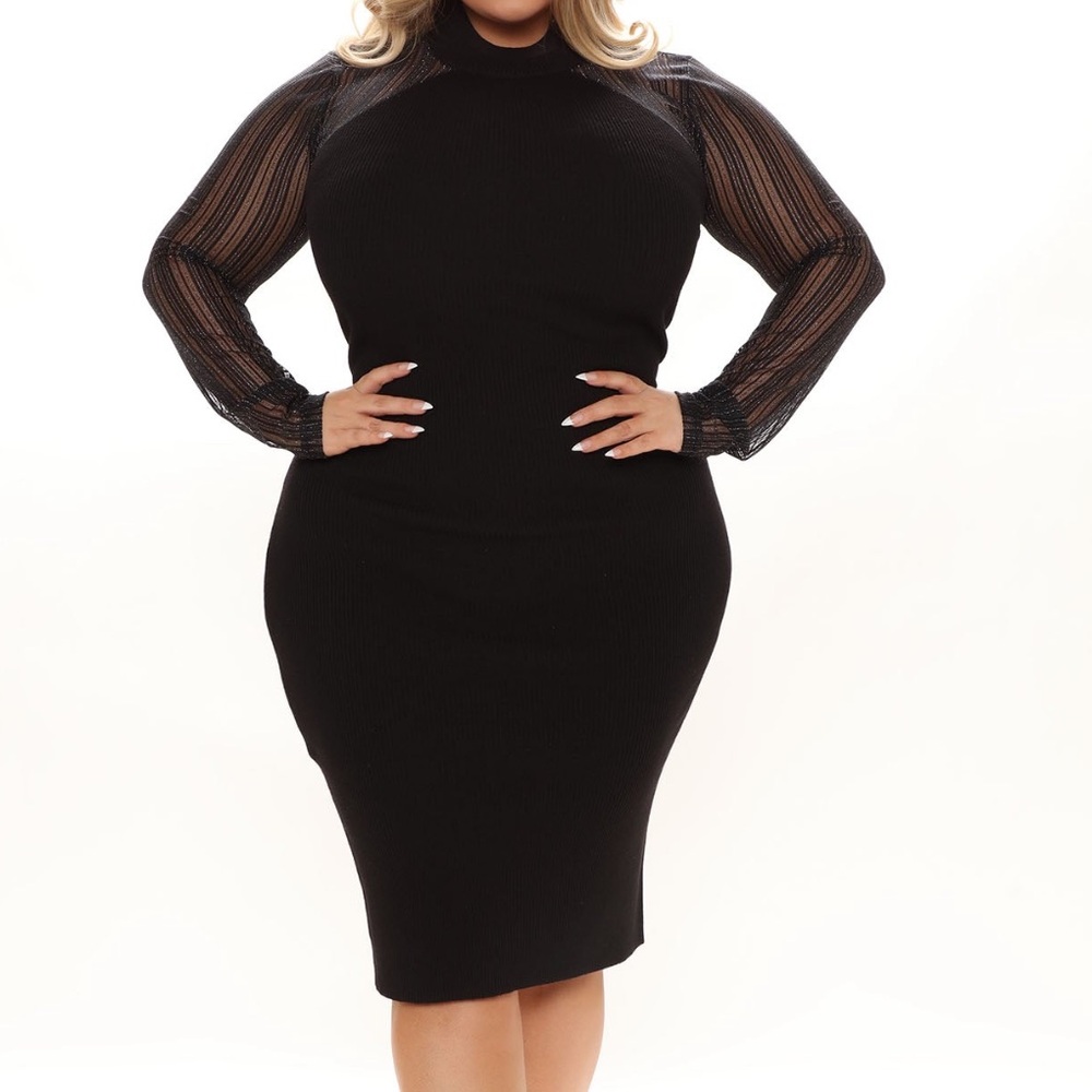 Elegant Black Midi Dress